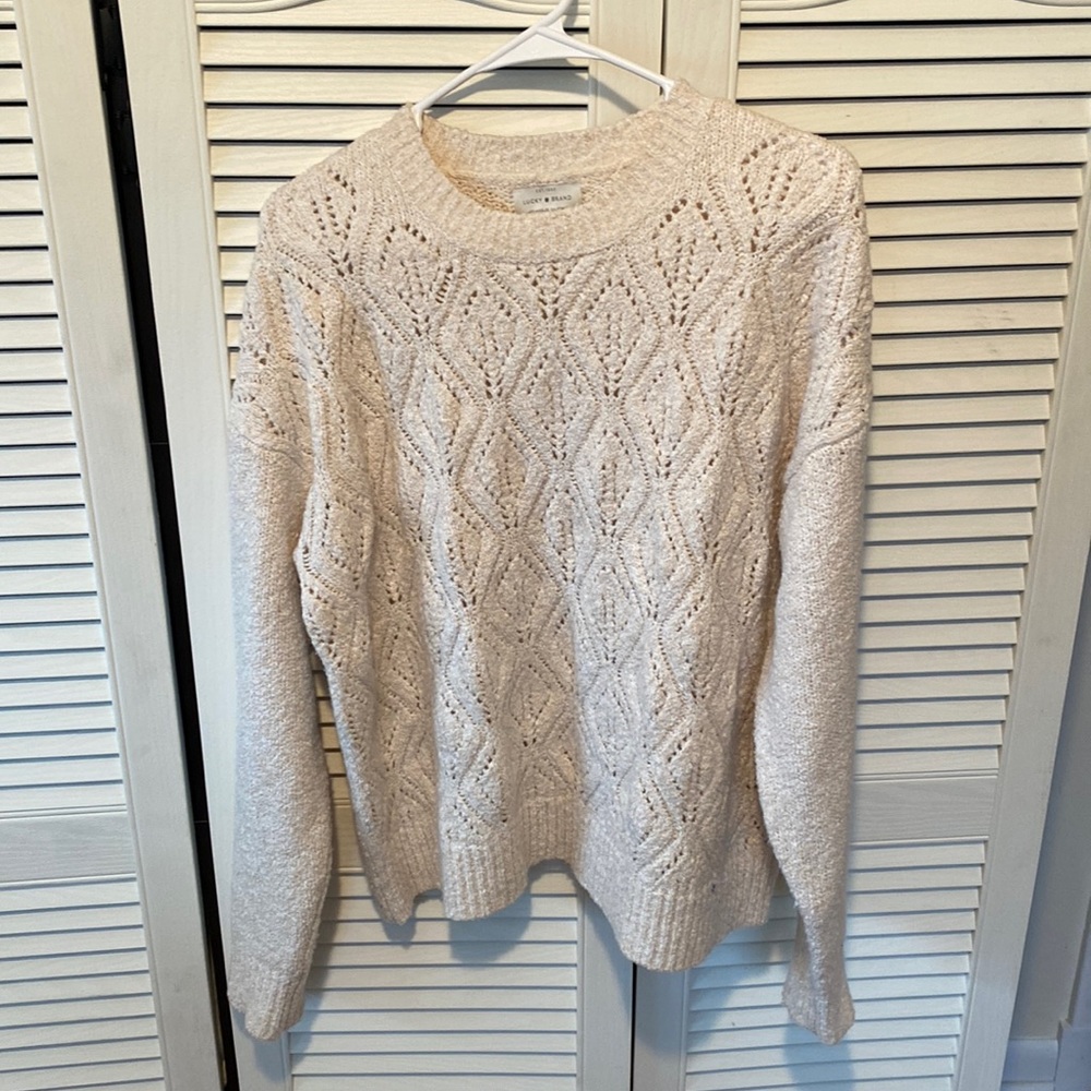 Lucky brand sweater. Cream color. Size large